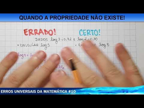 Thumbnail da aula: ☑️ FÓRMULAS QUE NÃO EXISTEM! - Erros universais X - Propriedades dos Logarítmos