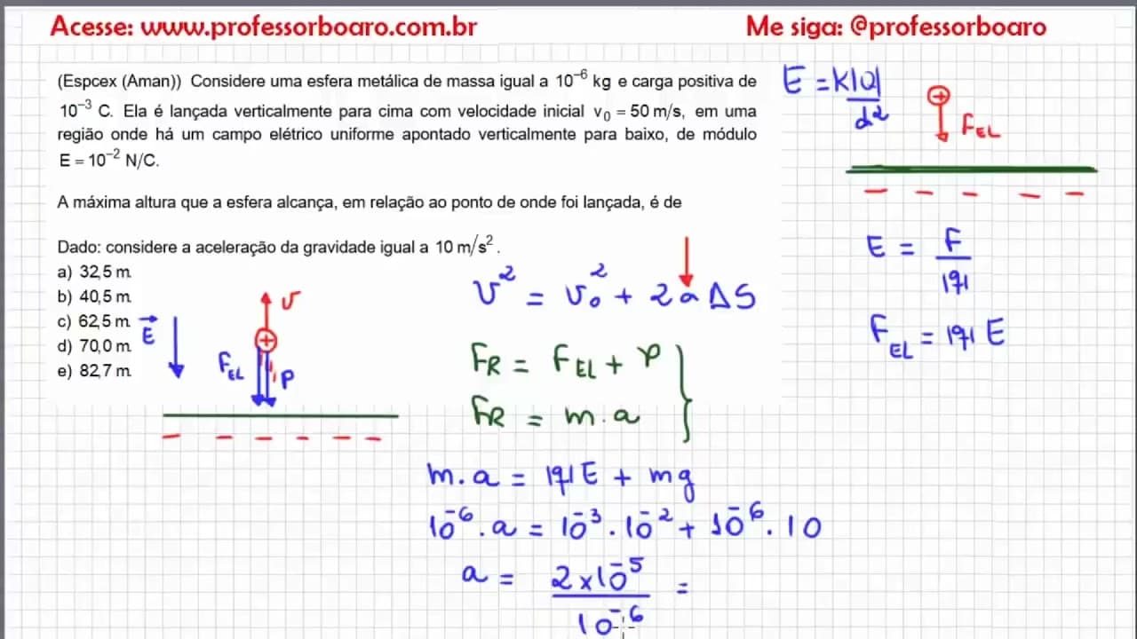 Thumbnail: EXERCÍCIOS PARA REVISÃO DE FÍSICA - Café com o Professor Boaro.