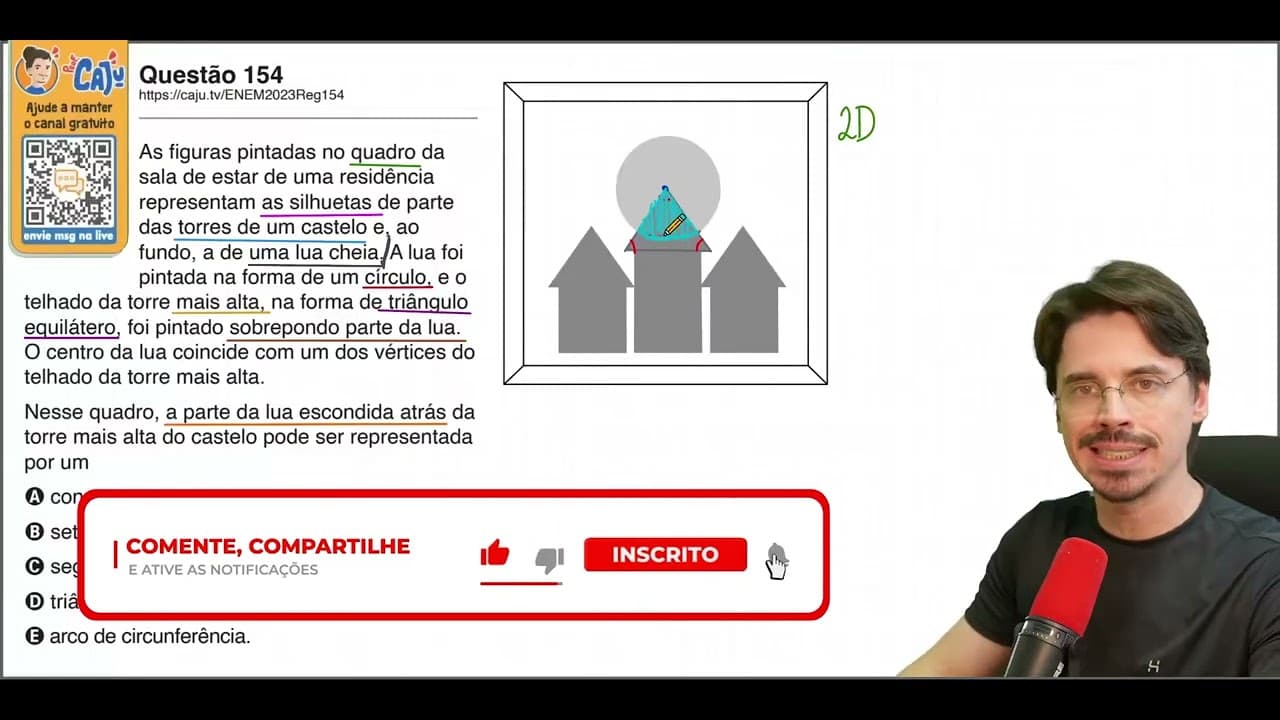 Thumbnail: [ENEM 2023] 154 📘 GEOMETRIA PLANA As figuras pintadas no quadro da sala de estar de uma residência
