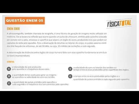 Thumbnail da aula: Lista ENEM Questão 05 Reflexão | Ecografia