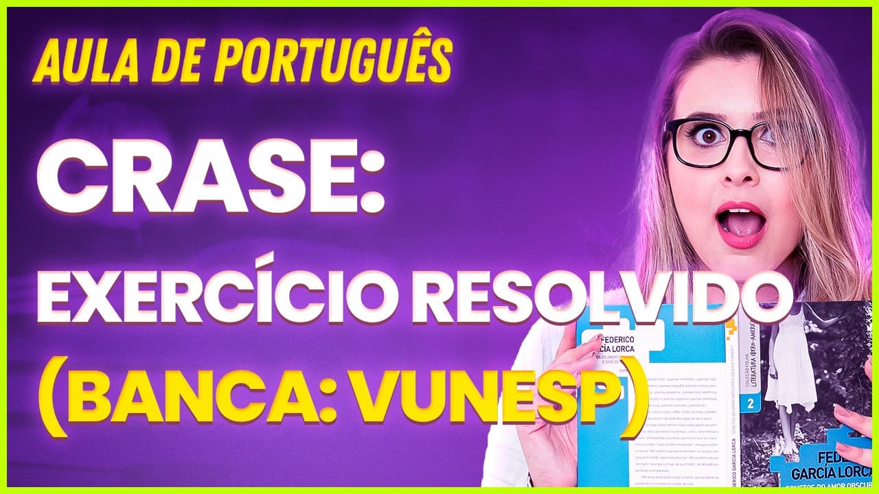 Thumbnail: EXERCÍCIO DE CRASE DA VUNESP (Gramática para Concursos) - Professora Pamba
