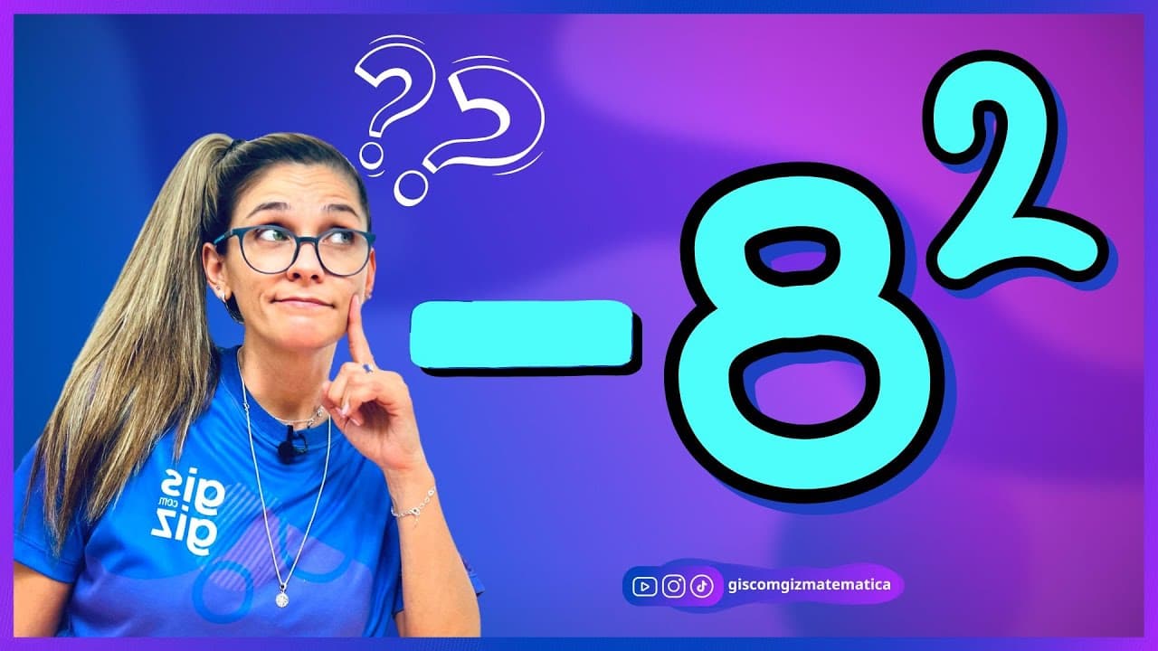 Thumbnail: QUAL É O RESULTADO: -64 OU +64? POTENCIAÇÃO