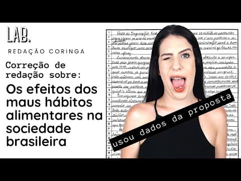 Thumbnail da aula: Correção de redação Enem: os efeitos dos maus hábitos alimentares