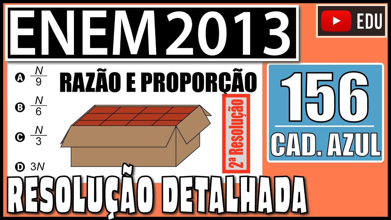 Thumbnail: [ENEM 2013] 156 📘 RAZÃO E PROPORÇÃO Uma fábrica de fórmicas produz placas quadradas de lados de