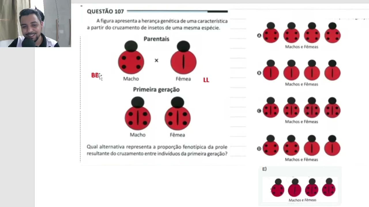 Thumbnail: Resolução de questão de genética ENEM 2025  🐞