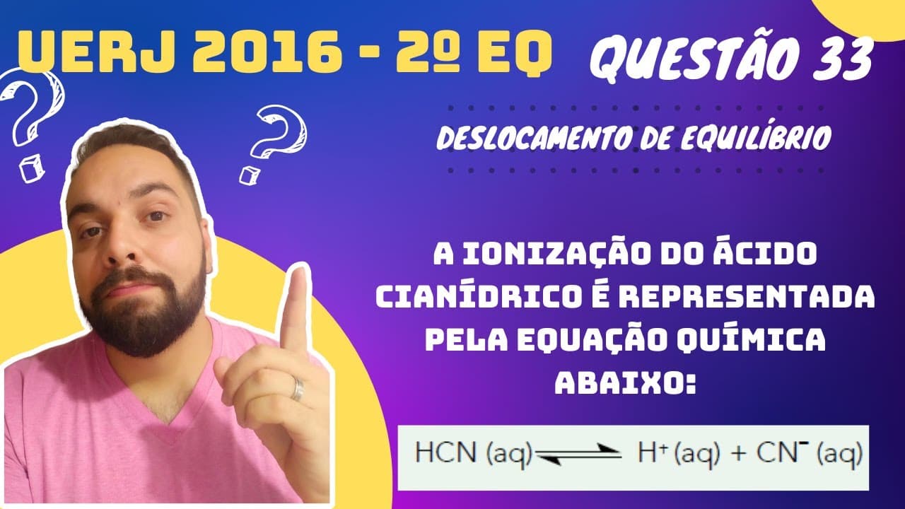 Thumbnail: UERJ 2016 - 2º EQ - A ionização do ácido cianídrico é representada pela equação química abaixo: