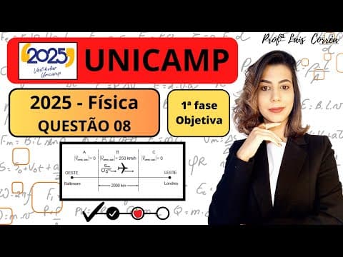 Thumbnail da aula: 🟠 FÍSICA / UNICAMP 2025 / 1ª FASE / QUESTÃO 8 / Mudanças climáticas têm influenciado correntes ...
