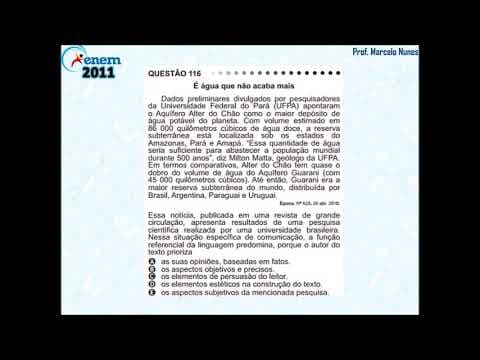 Thumbnail da aula: Enem 2011: funções da linguagem (referencial).