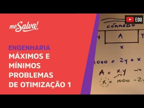Thumbnail da aula: Me Salva! Cálculo - Máximos e mínimos, problema de otimização 1