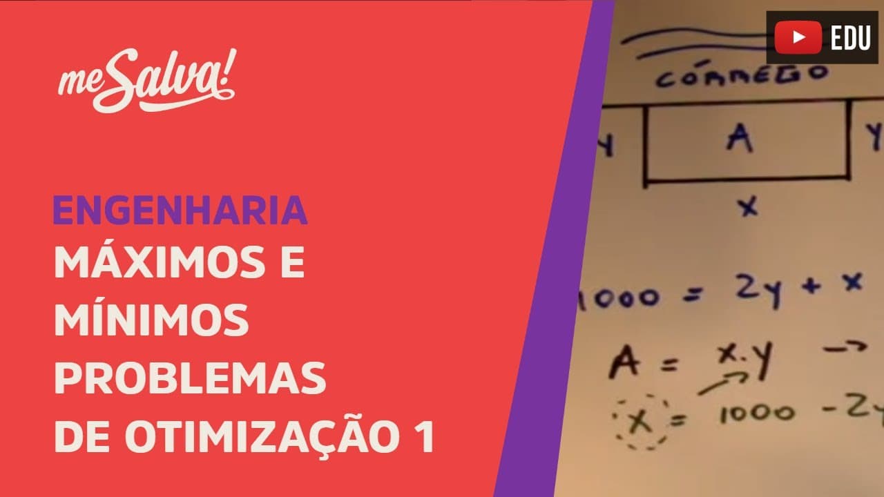 Thumbnail: Me Salva! Cálculo - Máximos e mínimos, problema de otimização 1