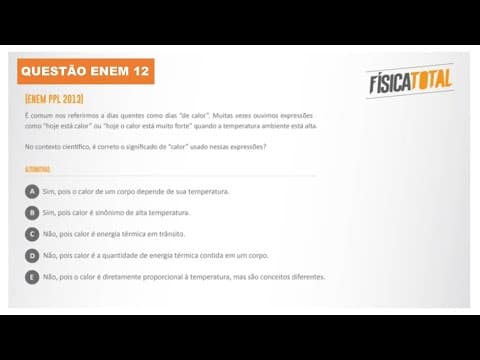 Thumbnail da aula: Lista 02 EXEMPLO 12 Temperatura e Calor