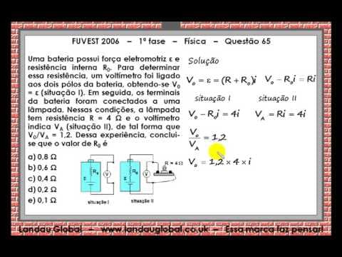 Thumbnail da aula: FUVEST USP 2006 FIS P1 Q65