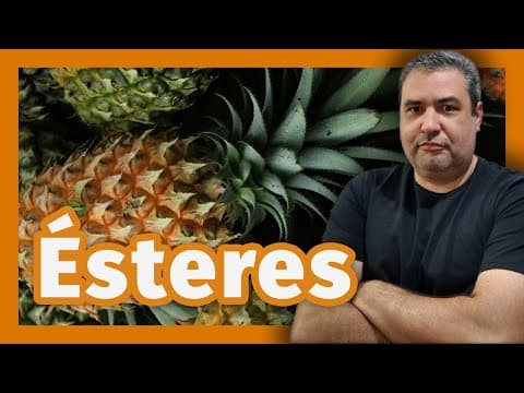 Thumbnail da aula: Nomenclatura de Ésteres. Essências de abacaxi 🍍, 🍌 e 🍊