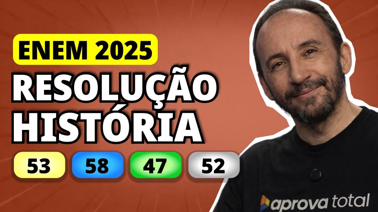 Thumbnail: ENEM 2025 HISTÓRIA – Questão 53 | Em 1872, havia mais de 1 milhão de votantes, correspondentes a 13%