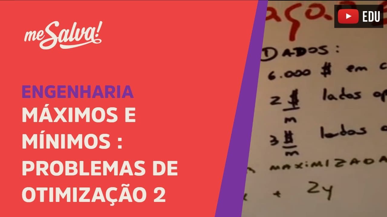 Thumbnail: Me Salva! Cálculo - Máximos e mínimos, problema de otimização 2