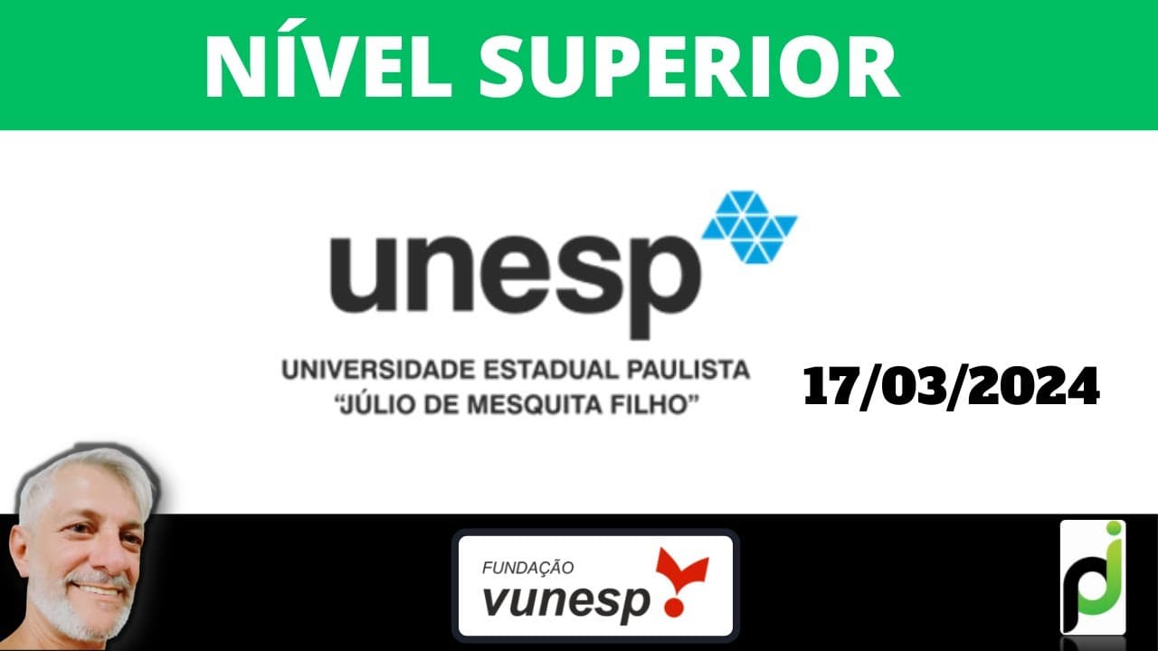 Thumbnail: RESOLUÇÃO DA PROVA DE NÍVEL SUPERIOR DA UNESP 2024