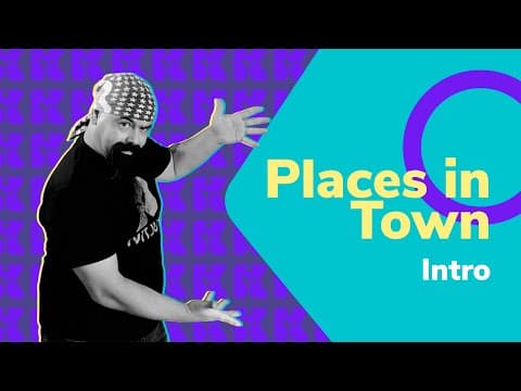Thumbnail da aula: Places in Town - Intro (Lugares na Cidade) | Inglês 2.0