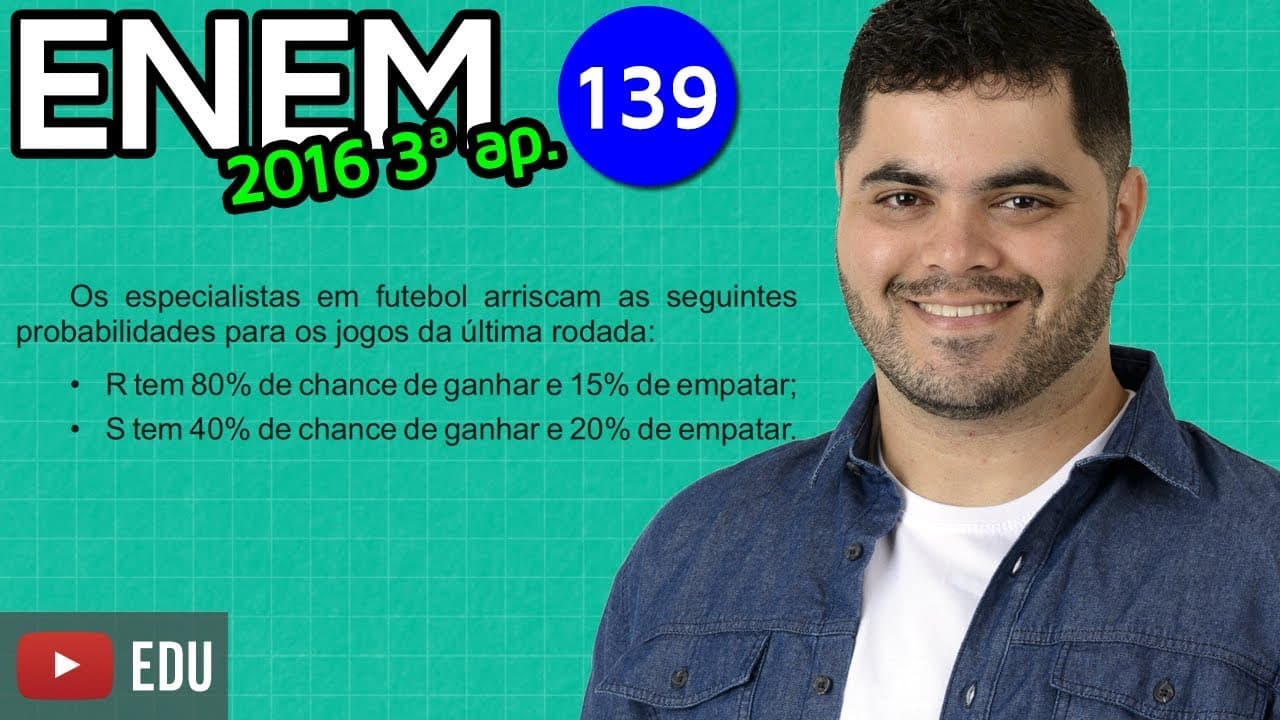 Thumbnail: 🔥 ENEM 2016 3ª Aplicação Matemática #04 👉 Probabilidade de um Time de Futebol ser Campeão
