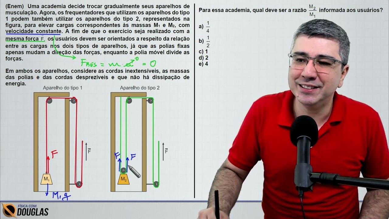 Thumbnail: ENEM 2023 Uma academia decide trocar gradualmente seus aparelhos de musculação