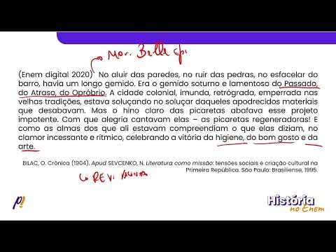 Thumbnail da aula: ENEM DIGITAL 2020 - PRIMEIRA REPÚBLICA. A ERA VARGAS| No aluir das paredes, no ruir das pedras...