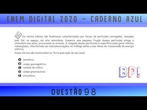 Thumbnail da aula: #EnemDigital2020 — Caderno azul, questão 98 (Magnetismo)