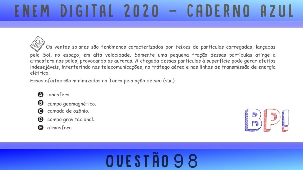 Thumbnail: #EnemDigital2020 — Caderno azul, questão 98 (Magnetismo)