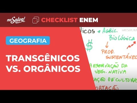 Thumbnail da aula: Geografia Agrária: Transgênicos e Orgânicos - Geografia | Checklist ENEM | Me Salva!