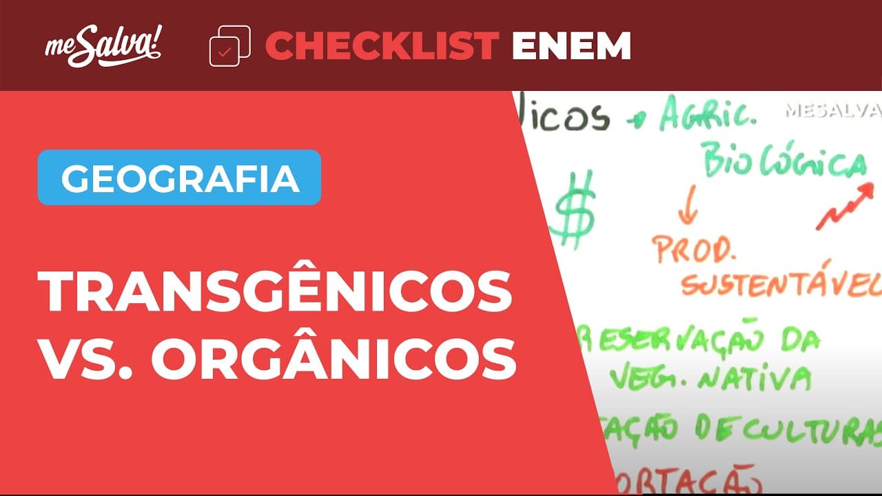 Thumbnail: Geografia Agrária: Transgênicos e Orgânicos - Geografia | Checklist ENEM | Me Salva!