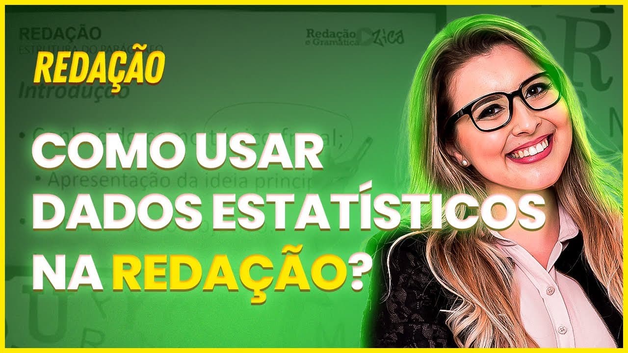 Thumbnail: INTRODUÇÃO PRONTA: COMO USAR DADOS ESTATÍSTICOS NA REDAÇÃO (CONCURSO/ENEM/VESTIBULAR) - Profa. Pamba