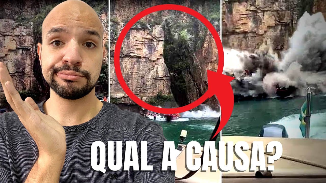 Thumbnail: O que ocorreu em Capitólio? Entenda o desmoronamento da rocha no lago de Furnas | Ricardo Marcílio