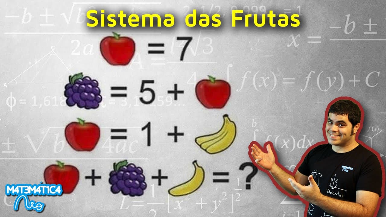 Thumbnail: POLÊMICA - Desafio da Maçã, Uva e Banana (Sistema das Frutas) | Matemática Rio