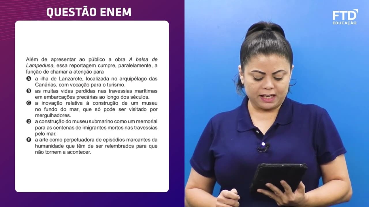 Thumbnail: FTD Resolve – Enem 2021 | Linguagens – Questão 014 (prova azul)