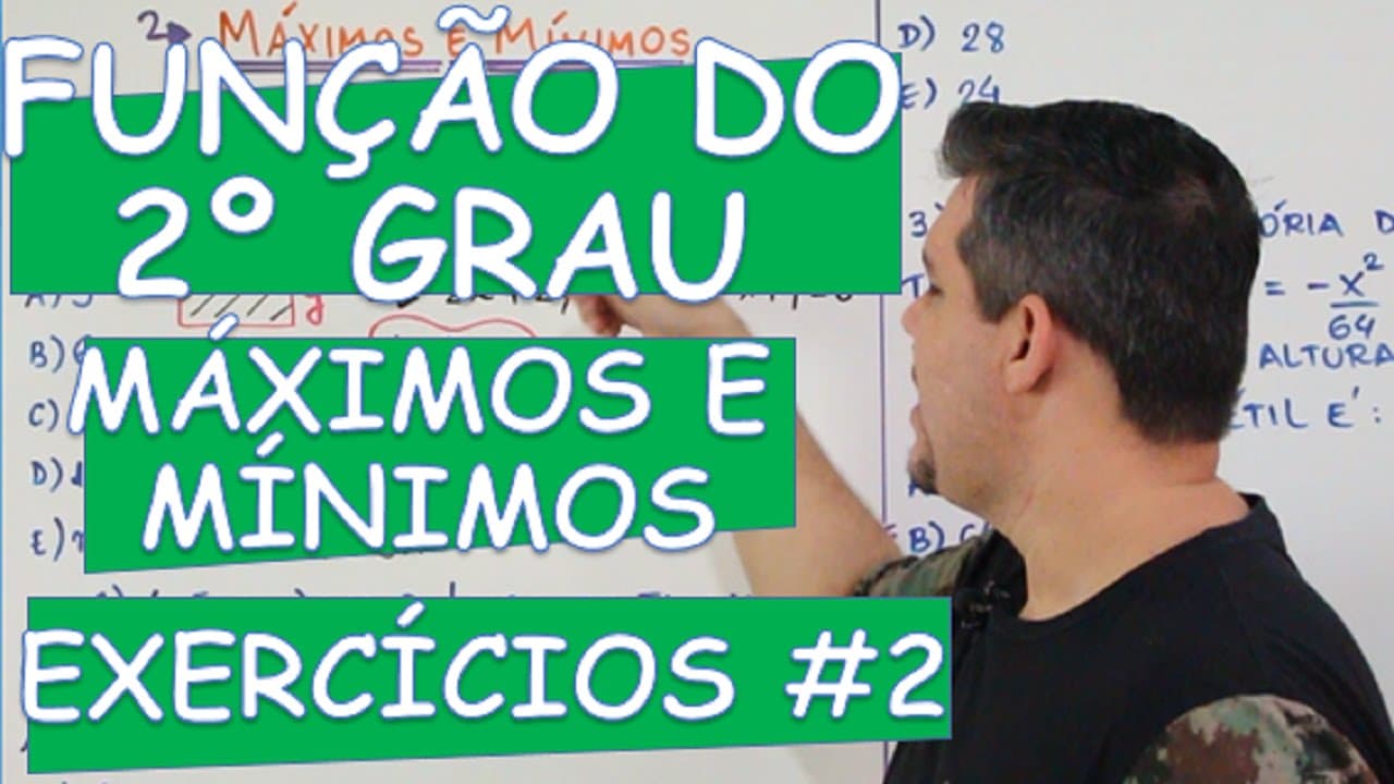 Thumbnail: FUNÇÃO DO 2º GRAU - MÁXIMOS E MÍNIMOS: EXERCÍCIOS 2