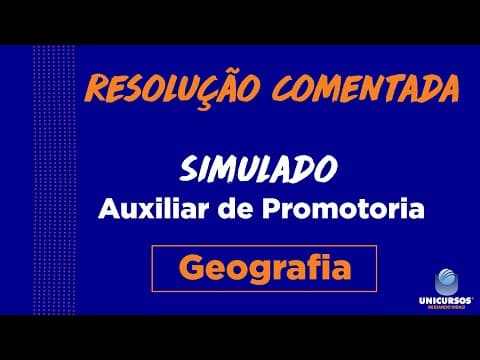 Thumbnail da aula: Simulado Auxiliar de Promotoria MP-SP -  Geografia | CORREÇÃO COMENTADA
