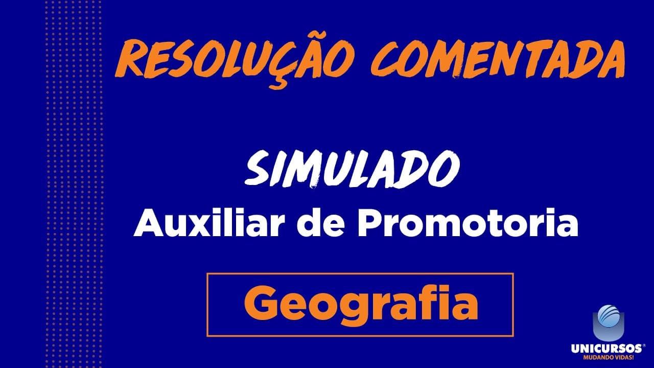 Thumbnail: Simulado Auxiliar de Promotoria MP-SP -  Geografia | CORREÇÃO COMENTADA