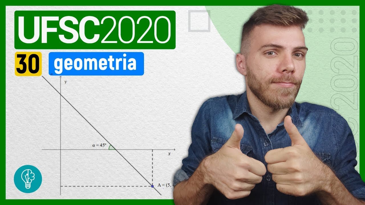 Thumbnail: 30 VESTIBULAR UFSC 2020 - GEOMETRIA - Se os pontos 𝐴(2,0), 𝐵(0,3) e 𝑃(𝑎, 𝑏) são colineares, e se