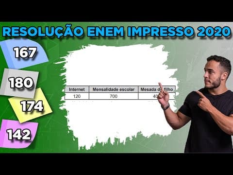 Thumbnail da aula: 🔵 Questão 167 - Caderno Azul | Porcentagem | MATEMÁTICA ENEM 2020