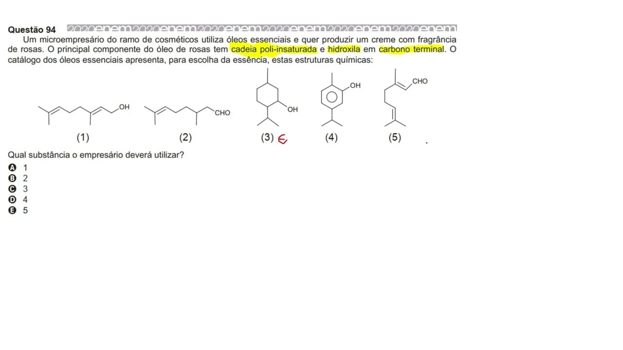 Thumbnail: ENEM 2020 - Química - Química orgânica