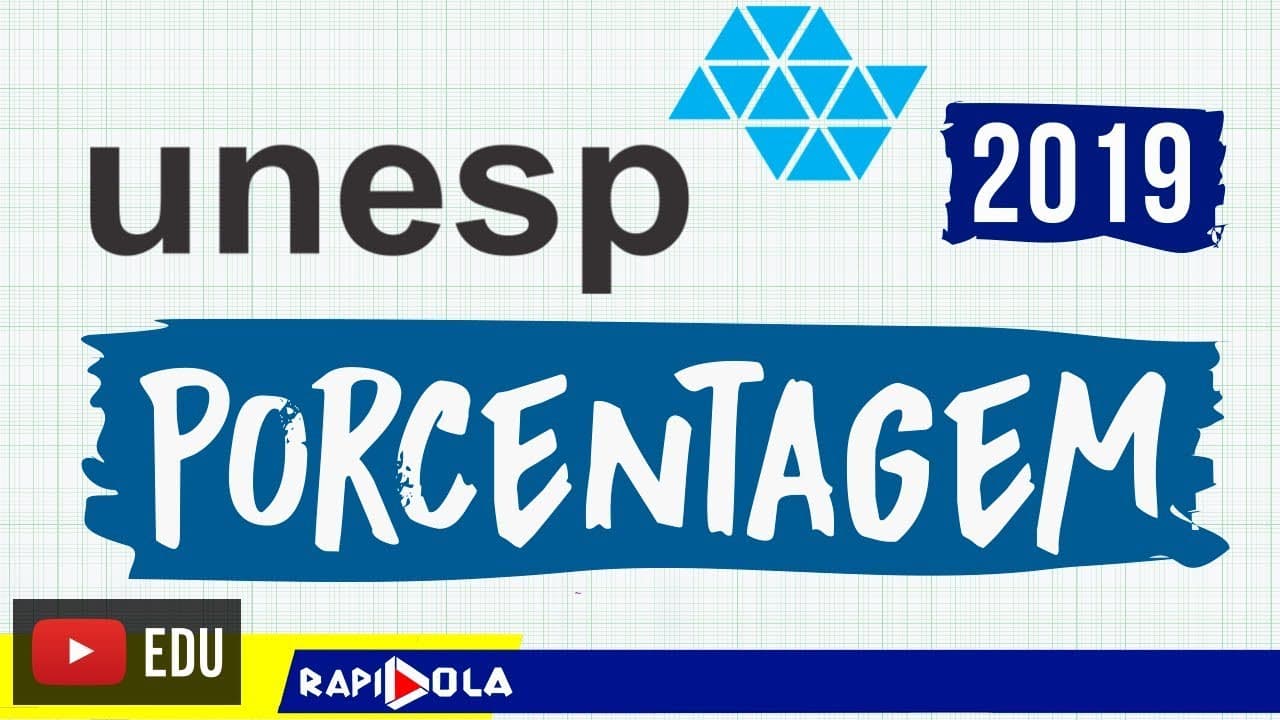 Thumbnail: UNESP 2019 | MATEMÁTICA | PORCENTAGEM