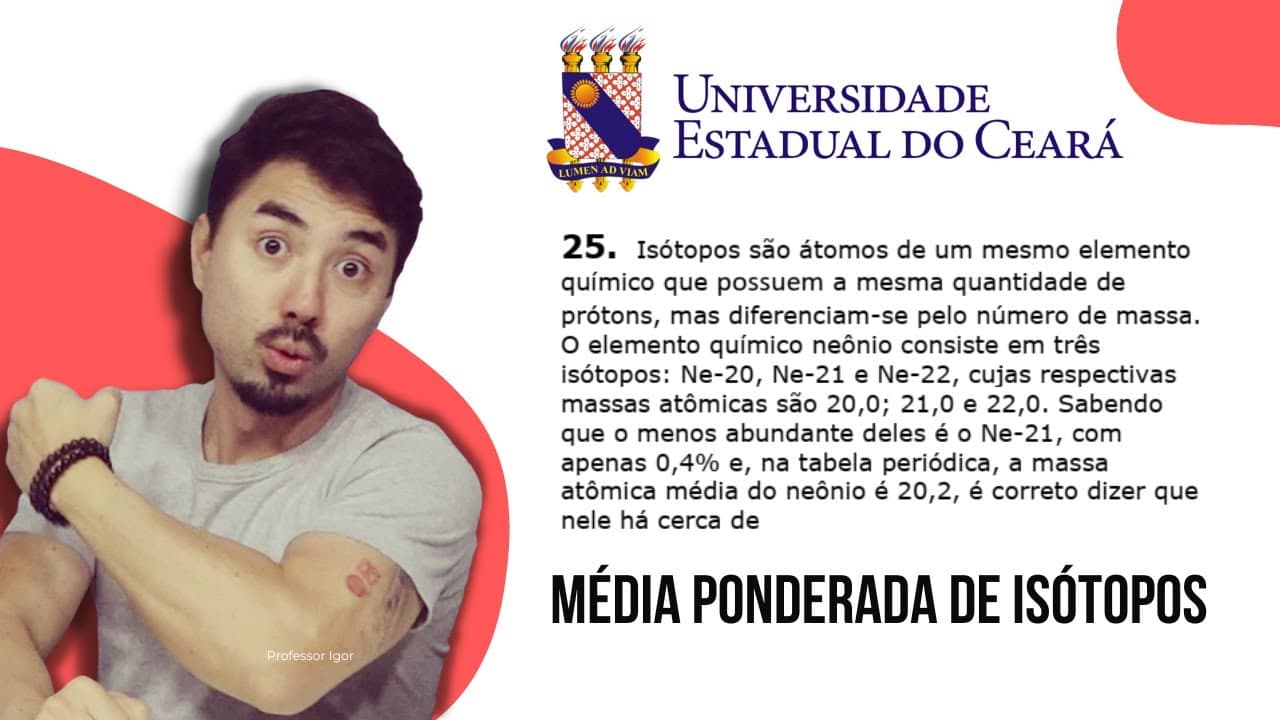 Thumbnail: UECE 2022 | Isótopos são átomos de um mesmo elemento químico que possuem a mesma quantidade