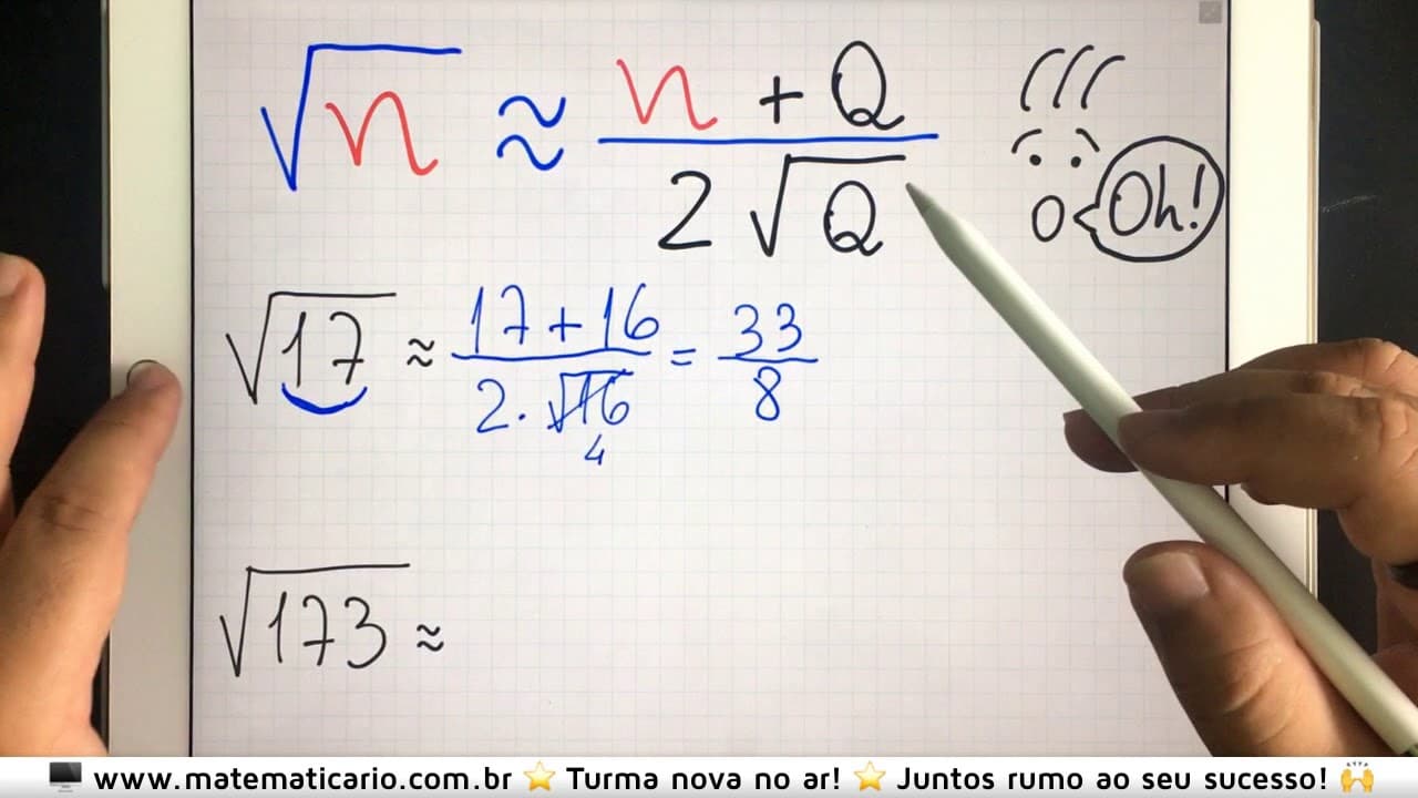 Thumbnail: ⏱ RAIZ QUADRADA NÃO EXATA 👀 Um Truque de Aproximação do Valor 👉🏻 Minuto Matemática