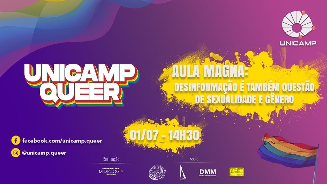 Thumbnail: [Unicamp Queer] Aula Magna com Jean Wyllys: Desinformação é também questão e gêneroe sexualidade e