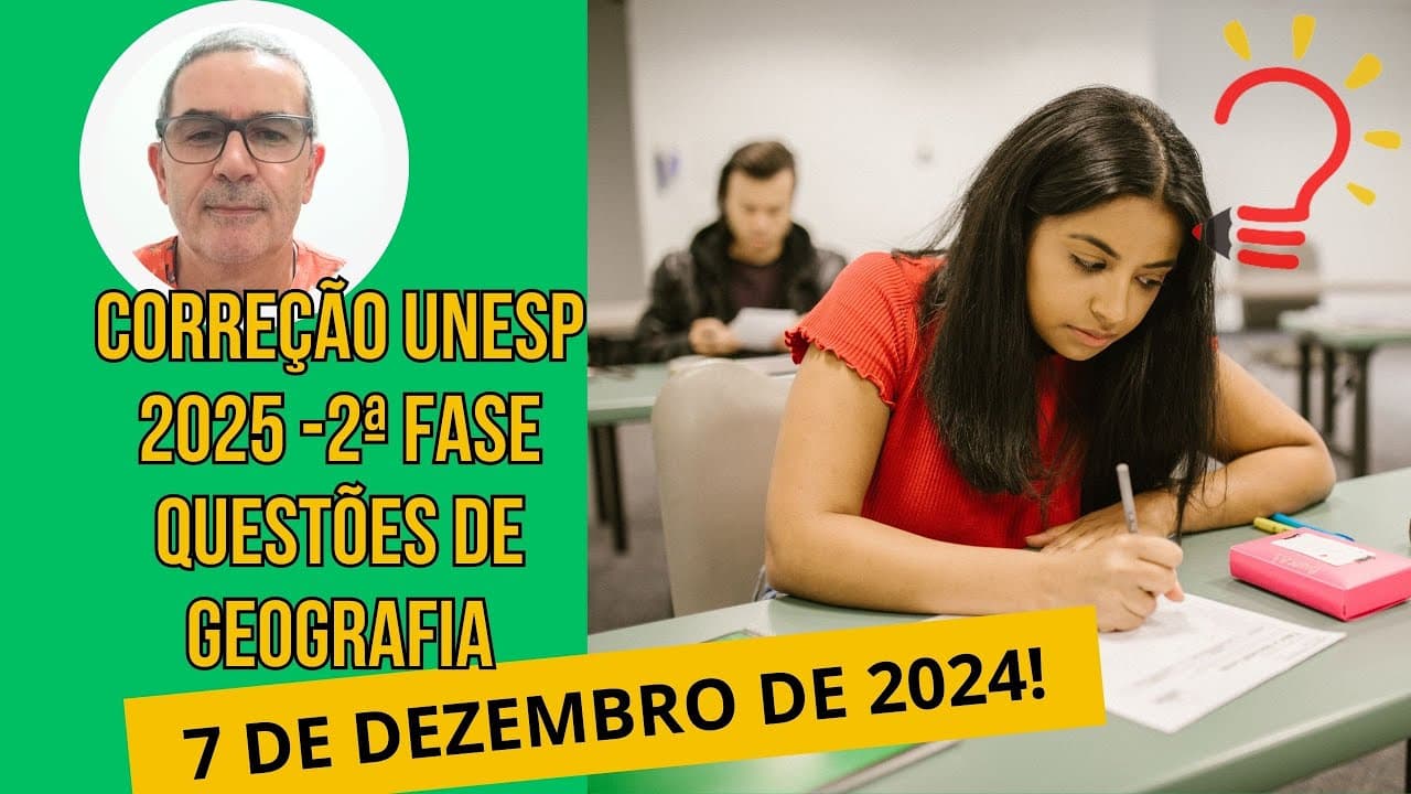 Thumbnail: Correção UNESP 2025 - 2ª fase - Geografia