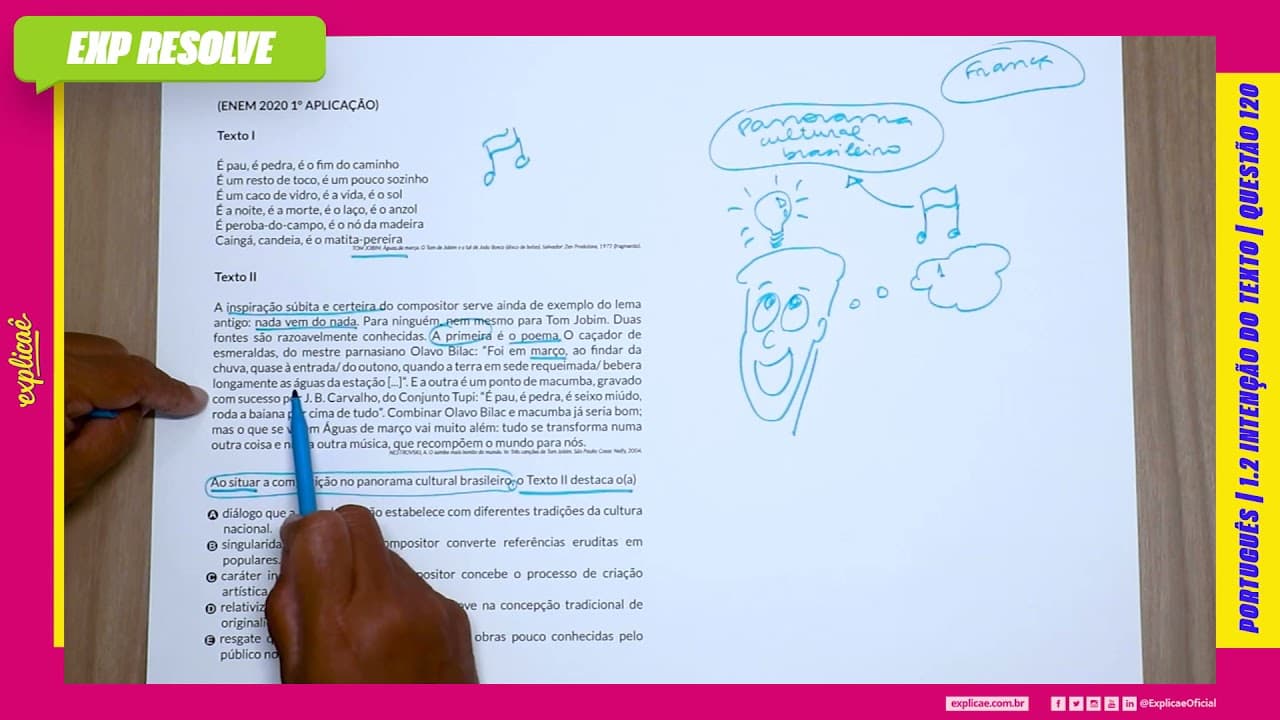 Thumbnail: AO SITUAR A COMPOSIÇÃO NO PANORAMA CULTURAL BRASILEIRO, O TEXTO II DESTACA(...) | INTENÇÃO DO TEXTO