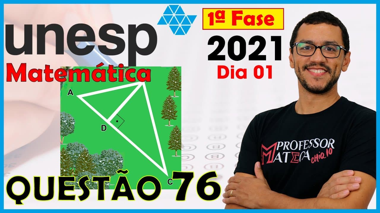 Thumbnail: UNESP 2021 | Questão 76 | Resolução Matemática dia 1 | Velocidade Média no Parque