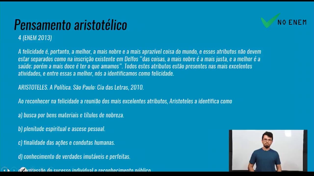 Thumbnail: ENEM 2018 - Filosofia: Platão e Aristóteles