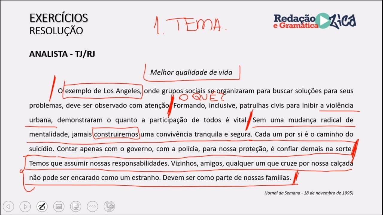 Thumbnail: INTERPRETAÇÃO E COMPREENSÃO TEXTUAL (RESOLUÇÃO DE EXERCÍCIOS) - Profa. Pamba