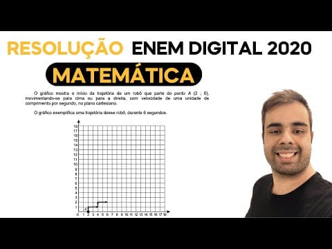 Thumbnail da aula: ENEM DIGITAL 2020 - O gráfico mostra o início da trajetória de um robô que parte do ponto A (2 ; 0)