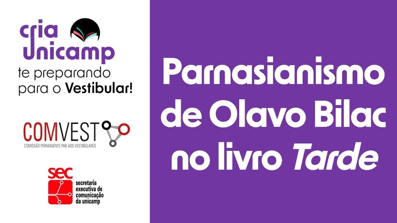 Thumbnail: Aula sobre o livro “Tarde” de Olavo Bilac no Vestibular Unicamp