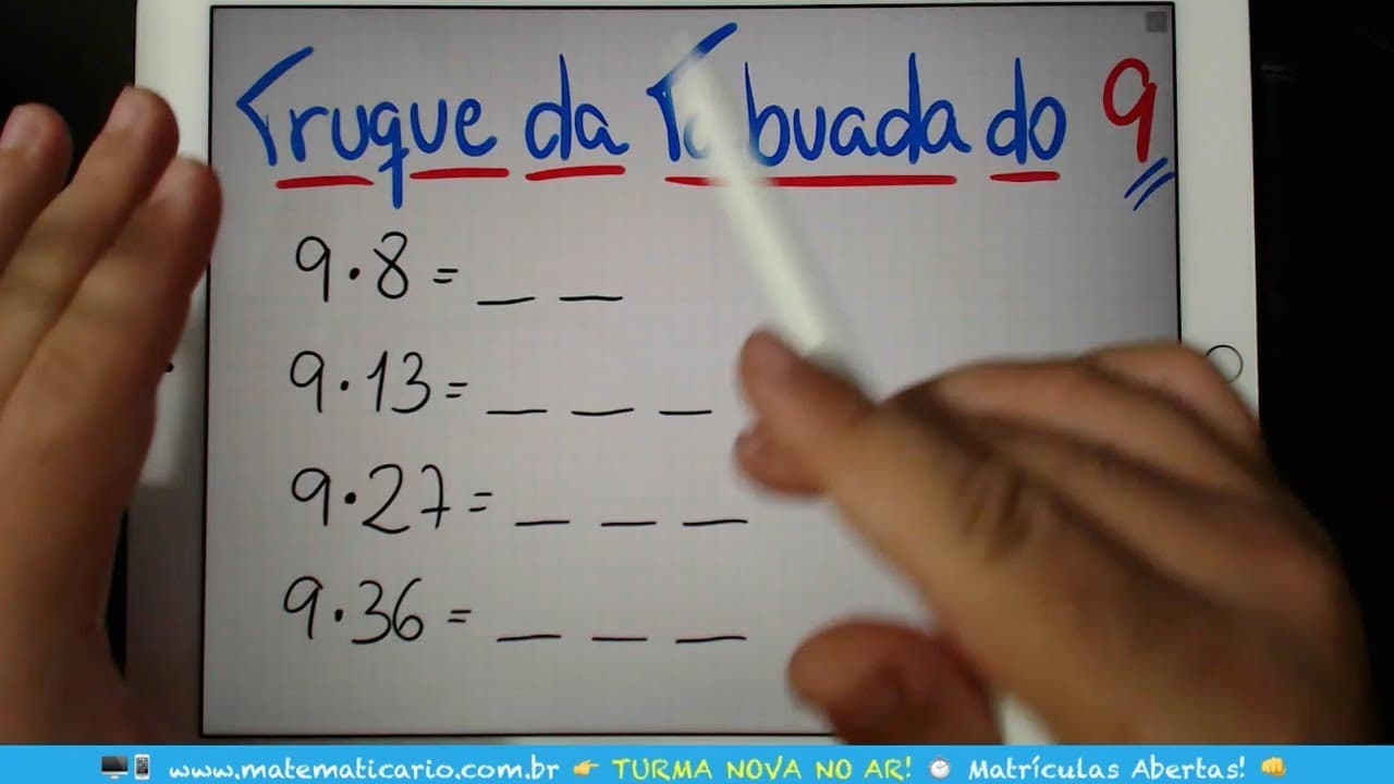 Thumbnail: ⏱ TABUADA DO 9 EM 2 SEGUNDOS 👉 Minuto Matemática